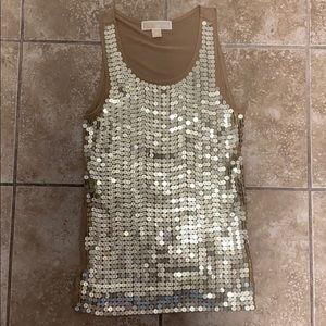 Michael Kors Gold Sequin Tank Top